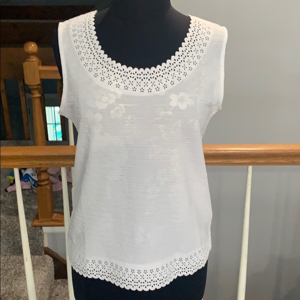 NWT Chances R white tank top size S
